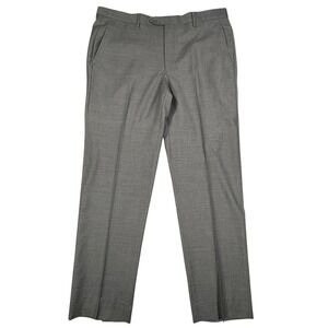 Santorelli Romeo Dress Trousers Pants Mens 38x33 Grey Wool Flat Front Italy